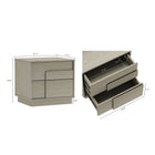 Manhattan Comfort Horizon Modern 22" Nightstand in Whitewashed Oak (2-Drawer) - Set of 2