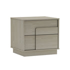 Manhattan Comfort Horizon Modern 22" Nightstand in Whitewashed Oak (2-Drawer) - Set of 2