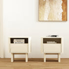 Manhattan Comfort Ella Modern 20" Nightstand in Cream (1-Drawer) - Set of 2
