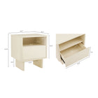Manhattan Comfort Ella Modern 20" Nightstand in Cream (1-Drawer) - Set of 2