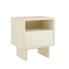 Manhattan Comfort Ella Modern 20" Nightstand in Cream (1-Drawer) - Set of 2