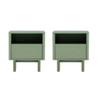 Manhattan Comfort Ella Modern 20" Nightstand in Sage Green (1-Drawer) - Set of 2