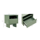 Manhattan Comfort Ella Modern 20" Nightstand in Sage Green (1-Drawer) - Set of 2