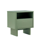 Manhattan Comfort Ella Modern 20" Nightstand in Sage Green (1-Drawer) - Set of 2