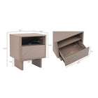Manhattan Comfort Ella Modern 20" Nightstand in Mocha (1-Drawer) - Set of 2