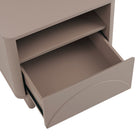 Manhattan Comfort Ella Modern 20" Nightstand in Mocha (1-Drawer) - Set of 2