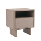 Manhattan Comfort Ella Modern 20" Nightstand in Mocha (1-Drawer) - Set of 2