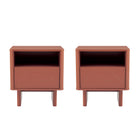 Manhattan Comfort Ella Modern 20" Nightstand in Terracotta (1-Drawer) - Set of 2