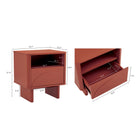 Manhattan Comfort Ella Modern 20" Nightstand in Terracotta (1-Drawer) - Set of 2