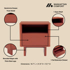 Manhattan Comfort Ella Modern 20" Nightstand in Terracotta (1-Drawer) - Set of 2