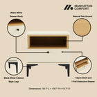 Manhattan Comfort Amara Modern 20" Nightstand in Cream and Light Oak (1-Drawer) - Set of 2