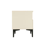 Manhattan Comfort Amara Modern 20" Nightstand in Cream and Light Oak (1-Drawer) - Set of 2