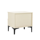 Manhattan Comfort Amara Modern 20" Nightstand in Cream and Light Oak (1-Drawer) - Set of 2