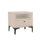 Manhattan Comfort Amara Modern 20" Nightstand in Pale Rose and White (1-Drawer) - Set of 2