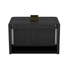 Manhattan Comfort Grace Modern 28" Nightstand in Black and Gold (2-Drawer) - Set of 2