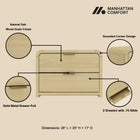 Manhattan Comfort Grace Modern 28" Nightstand in Natural Oak and Gold (2-Drawer) - Set of 2