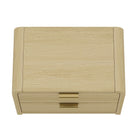 Manhattan Comfort Grace Modern 28" Nightstand in Natural Oak and Gold (2-Drawer) - Set of 2
