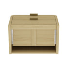 Manhattan Comfort Grace Modern 28" Nightstand in Natural Oak and Gold (2-Drawer) - Set of 2