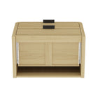 Manhattan Comfort Grace Modern 28" Nightstand in Natural Oak and Black (2-Drawer) - Set of 2