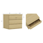 Manhattan Comfort Molly Modern 26" Nightstand in Natural Oak (3-Drawer) - Set of 2