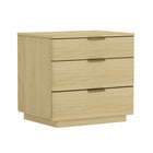 Manhattan Comfort Payton Modern 26" Nightstand in Natural Oak (3-Drawer) - Set of 2 - 2-NS009-GNO