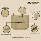 Manhattan Comfort Olivia Modern 27" Nightstand in Natural Oak (2-Drawer) - Set of 2 - 2-NS010-GNO