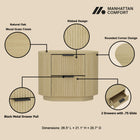 Manhattan Comfort Olivia Modern 27" Nightstand in Natural Oak (2-Drawer) - Set of 2 - 2-NS010-NO