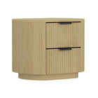 Manhattan Comfort Olivia Modern 27" Nightstand in Natural Oak (2-Drawer) - Set of 2 - 2-NS010-NO