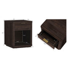 Manhattan Comfort Evelyn Modern 20" Nightstand in Brown (1-Drawer) - Set of 2