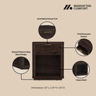 Manhattan Comfort Evelyn Modern 20" Nightstand in Brown (1-Drawer) - Set of 2