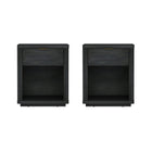 Manhattan Comfort Evelyn Modern 20" Nightstand in Charcoal Gray (1-Drawer) - Set of 2