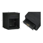 Manhattan Comfort Evelyn Modern 20" Nightstand in Charcoal Gray (1-Drawer) - Set of 2