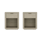 Manhattan Comfort Evelyn Modern 20" Nightstand in Natural (1-Drawer) - Set of 2