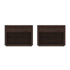 Manhattan Comfort Evelyn Modern 32" Nightstand in Brown (1-Drawer) - Set of 2