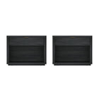 Manhattan Comfort Evelyn Modern 32" Nightstand in Charcoal Gray (1-Drawer) - Set of 2