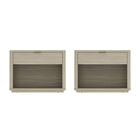 Manhattan Comfort Evelyn Modern 32" Nightstand in Natural (1-Drawer) - Set of 2