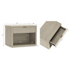 Manhattan Comfort Evelyn Modern 32" Nightstand in Natural (1-Drawer) - Set of 2