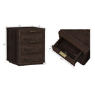 Manhattan Comfort Evelyn Modern 20" Nightstand in Brown (3-Drawer) - Set of 2