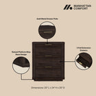 Manhattan Comfort Evelyn Modern 20" Nightstand in Brown (3-Drawer) - Set of 2