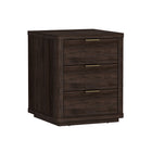 Manhattan Comfort Evelyn Modern 20" Nightstand in Brown (3-Drawer) - Set of 2