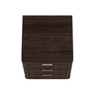 Manhattan Comfort Evelyn Modern 20" Nightstand in Brown (3-Drawer) - Set of 2