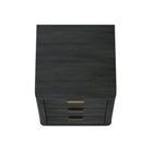 Manhattan Comfort Evelyn Modern 20" Nightstand in Charcoal Gray (3-Drawer) - Set of 2