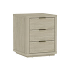 Manhattan Comfort Evelyn Modern 20" Nightstand in Natural (3-Drawer) - Set of 2