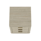 Manhattan Comfort Evelyn Modern 20" Nightstand in Natural (3-Drawer) - Set of 2