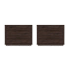 Manhattan Comfort Evelyn Modern 32" Nightstand in Brown (3-Drawer) - Set of 2