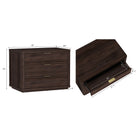 Manhattan Comfort Evelyn Modern 32" Nightstand in Brown (3-Drawer) - Set of 2