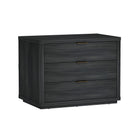 Manhattan Comfort Evelyn Modern 32" Nightstand in Charcoal Gray (3-Drawer) - Set of 2