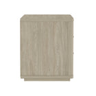 Manhattan Comfort Evelyn Modern 32" Nightstand in Natural (3-Drawer) - Set of 2