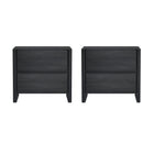 Manhattan Comfort Linda Modern 24" Nightstand in Charcoal Gray (2-Drawer) - Set of 2