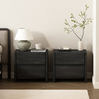Manhattan Comfort Linda Modern 24" Nightstand in Charcoal Gray (2-Drawer) - Set of 2